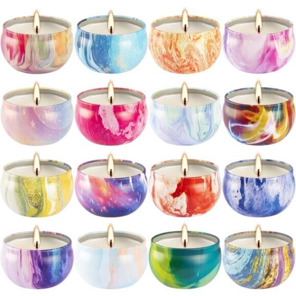 Other - New 16-Pack Scented Candles Gift Set, Strong Soy Wax for Home & Travel Use